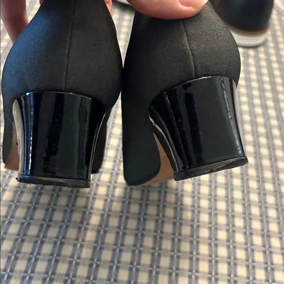 Vintage Etienne Aigner block heel black patent and grey  heels - Picture 6 of 10